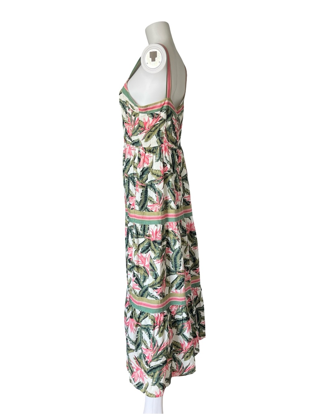 Ann Taylor LOFT Linen Blend Maxi Dress Size 6 Tropical Floral Vacation Resort - Picture 3 of 7